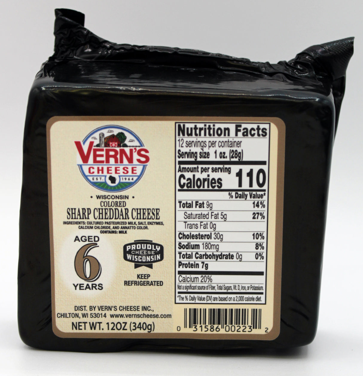 Wisconsin Sharp Cheddar - Aged 6 Years - 12 oz.