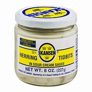 Skansen Herring Tidbits in Sour Cream Sauce - 8oz Jar