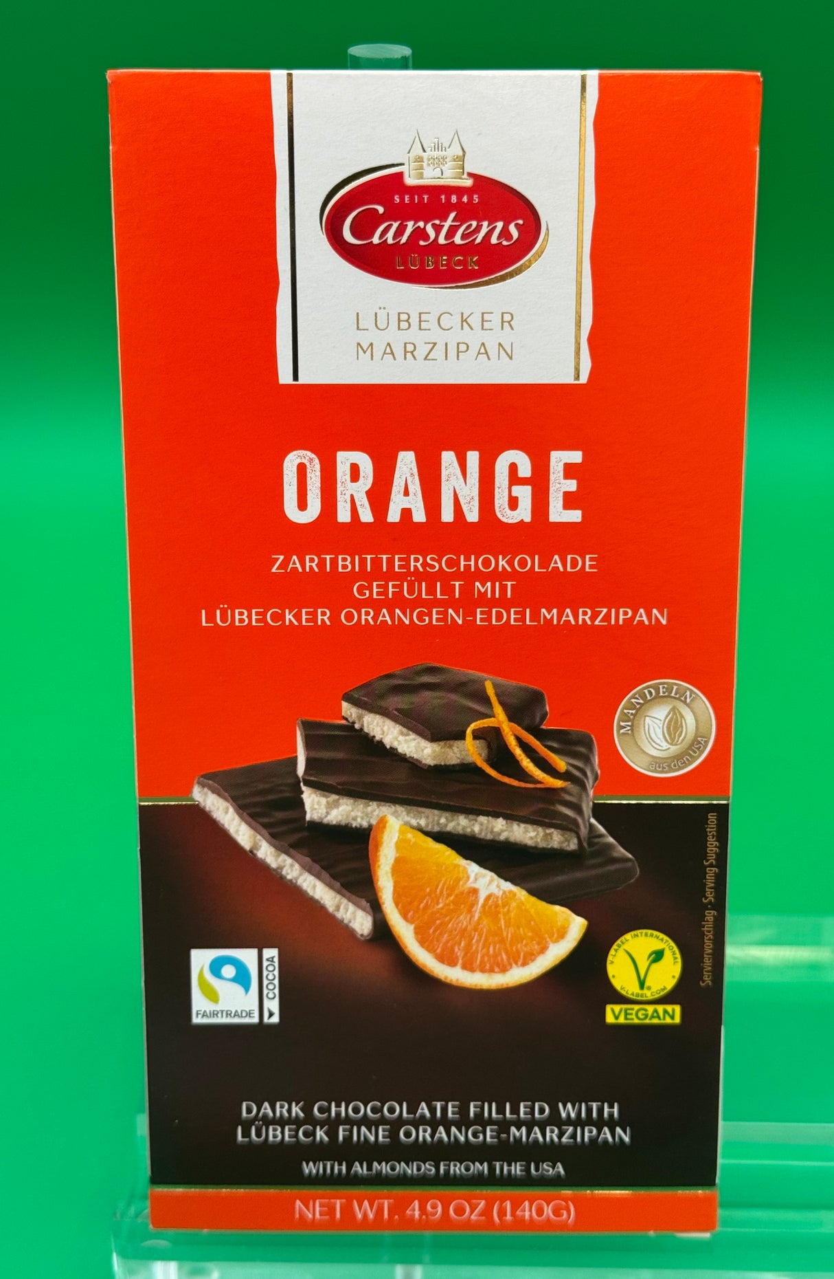 Carstens Dark Chocolate Orange Marzipan Bar