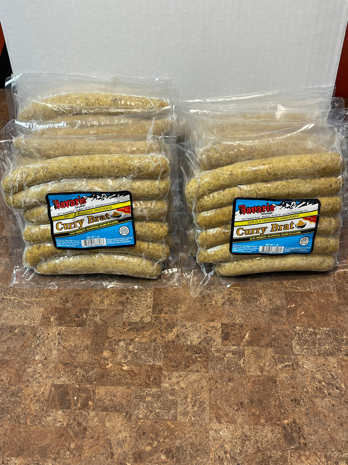 Curry Nurnberger Brats - 10 1# Packs