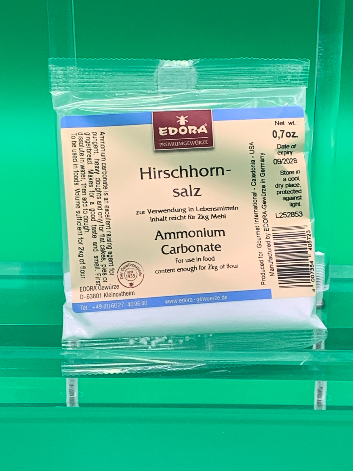 Edora Hirschhorn-salz (Ammonium Bicarbonate) 0.7oz