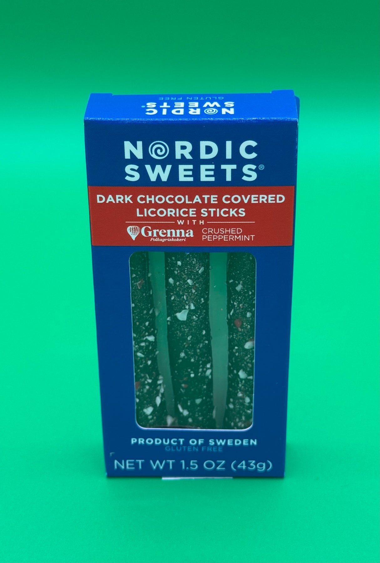 Nordic Sweets Dark Choc Salty Licorice Sticks w/ Crushed Peppermint