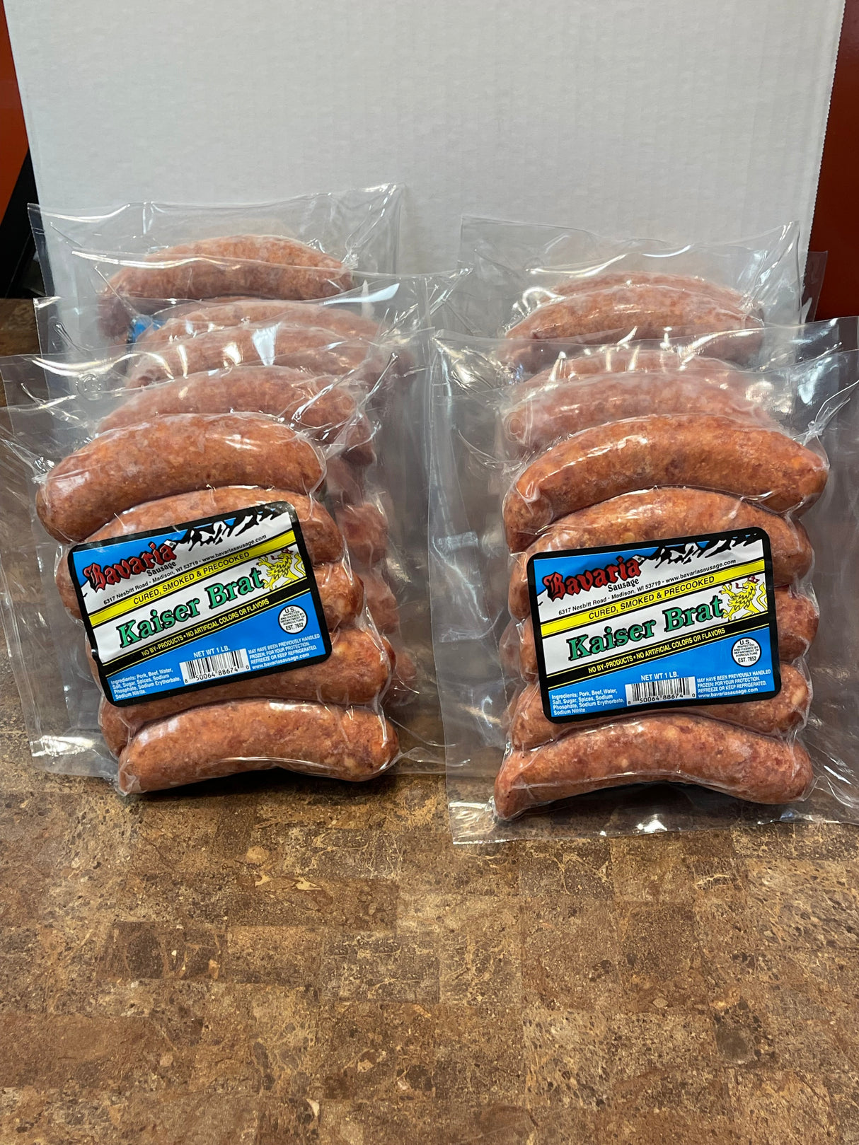Smoked Kaiser Brats - 10 1# Packs