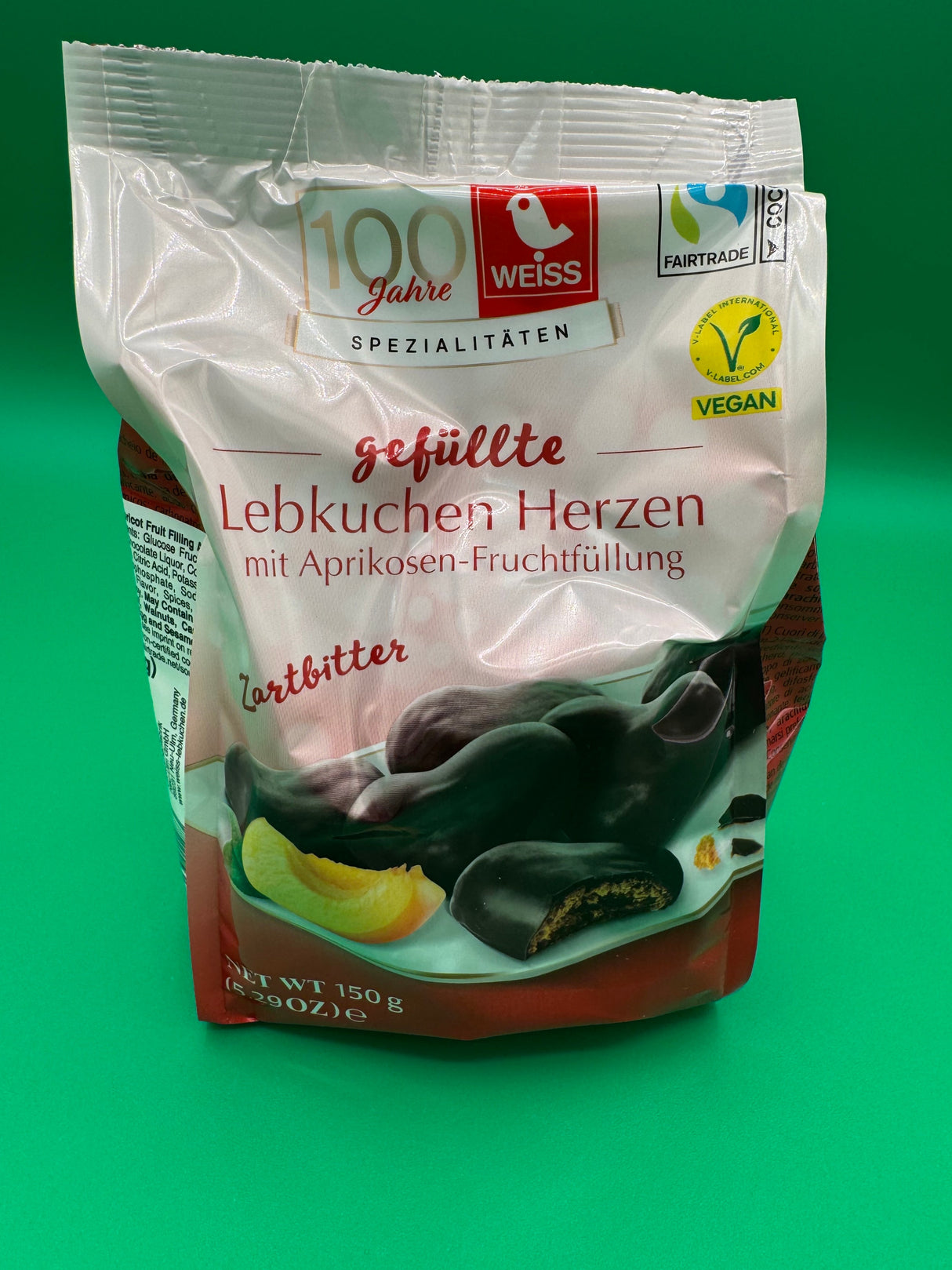 Weiss Dark Choc Gingerbread Heart with Apricot Filling 5.29oz