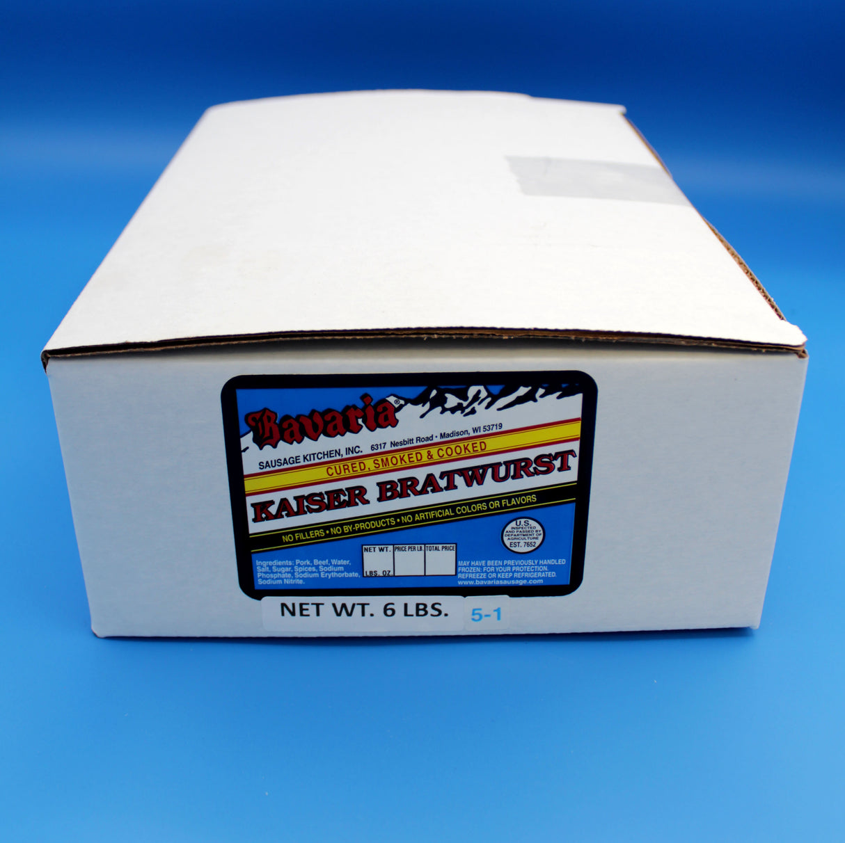 Bavaria's Kaiser Bratwurst 6lb box