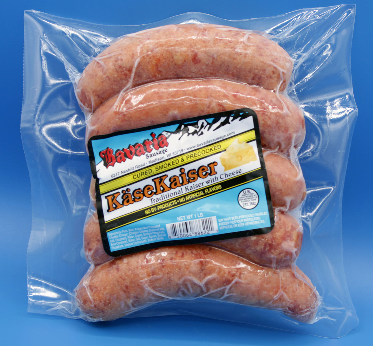Kaiser Cheddar Bratwurst (Kase Krainer) 1lb