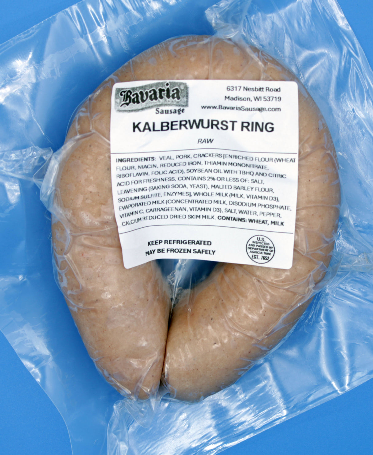 Real Swiss Kalberwurst - Raw Ring