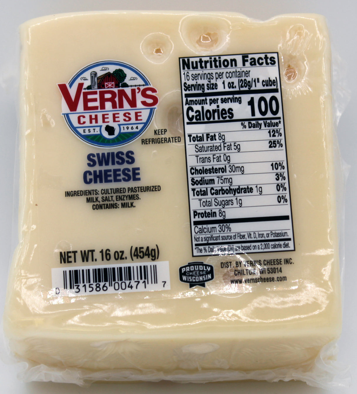 Wisconsin Medium Swiss Cheese 16oz