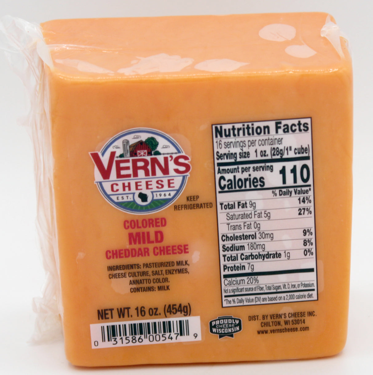 Wisconsin Mild Cheddar Cheese 16 oz.