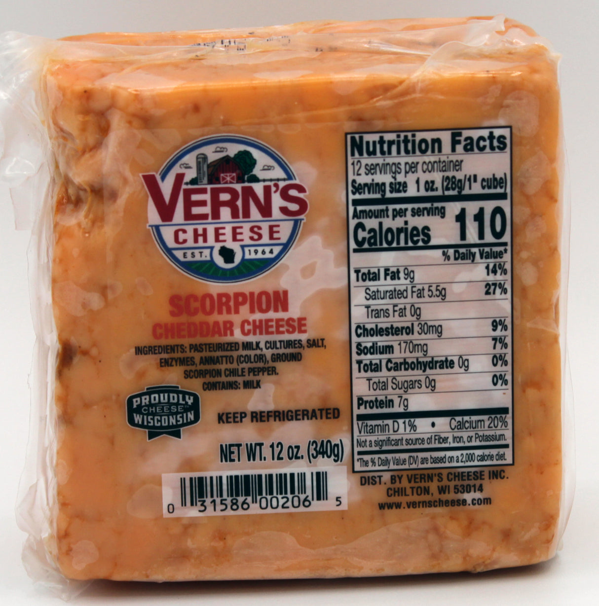 Scorpion Pepper Cheddar Cheese 12oz