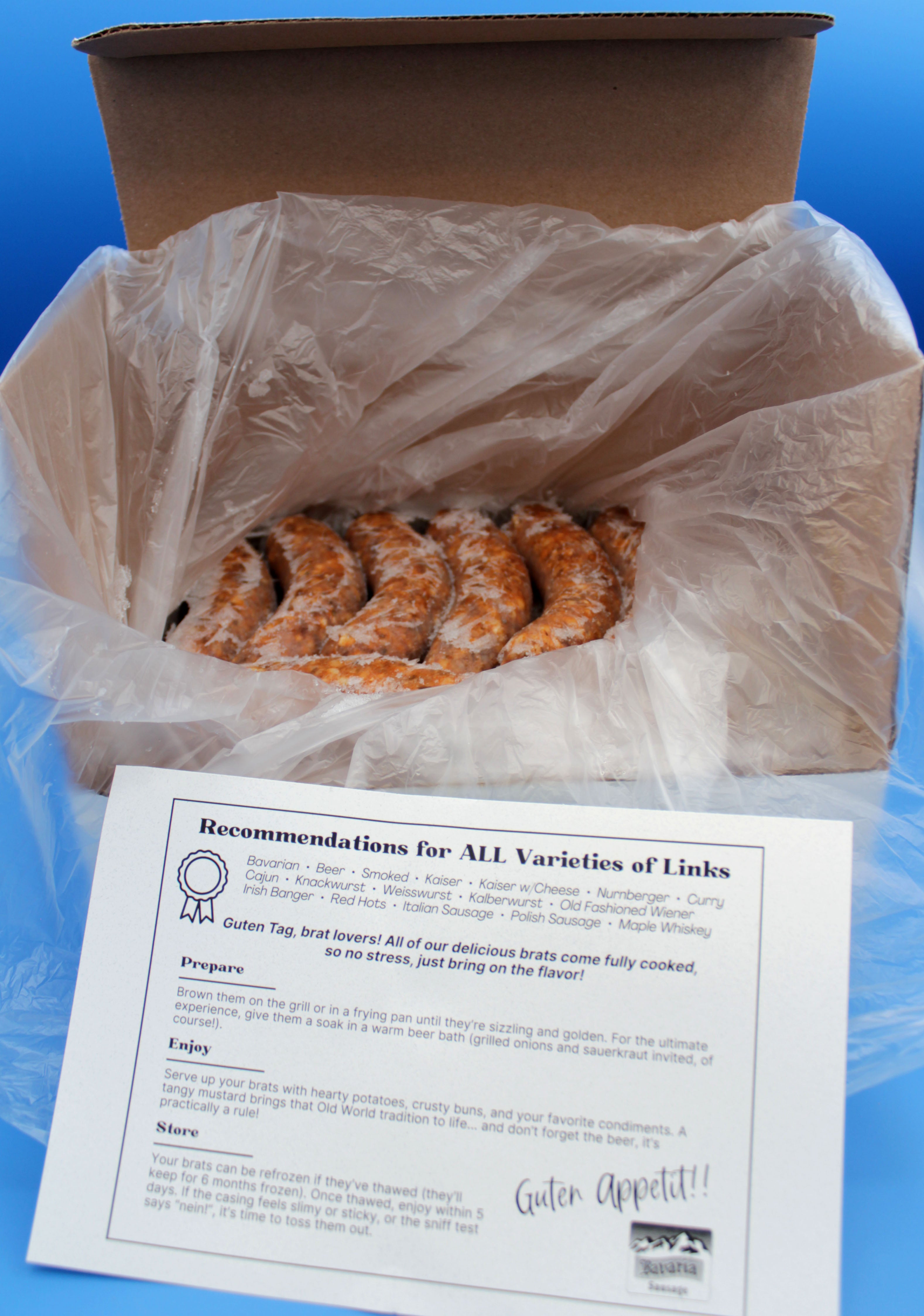 Cajun Bratwurst / Andouille Sausage 6lb box – Bavaria Sausage