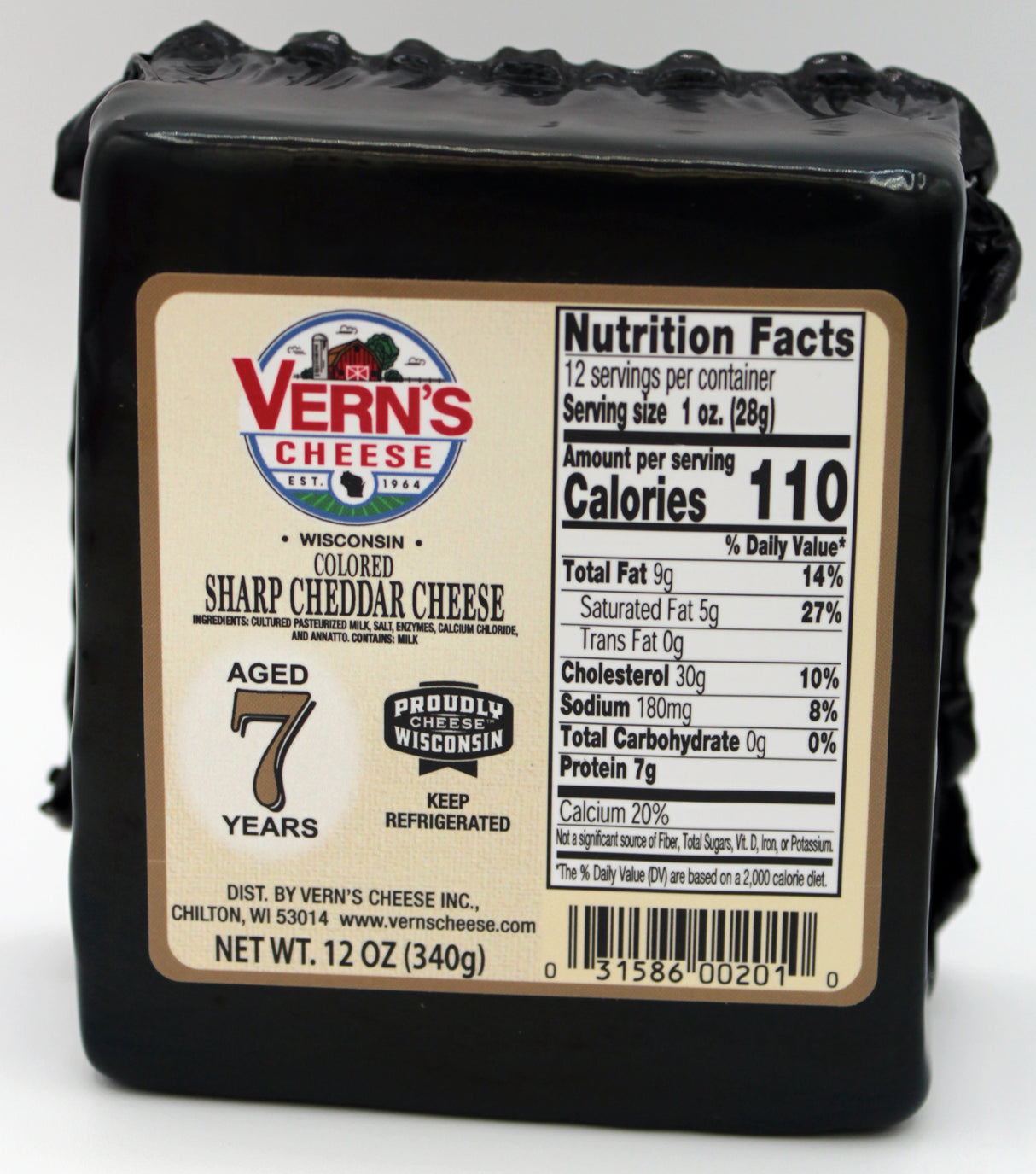 Wisconsin Sharp Cheddar - Aged 7 Years - 12 oz.