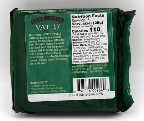 Deer Creek Vat 17 Cheese