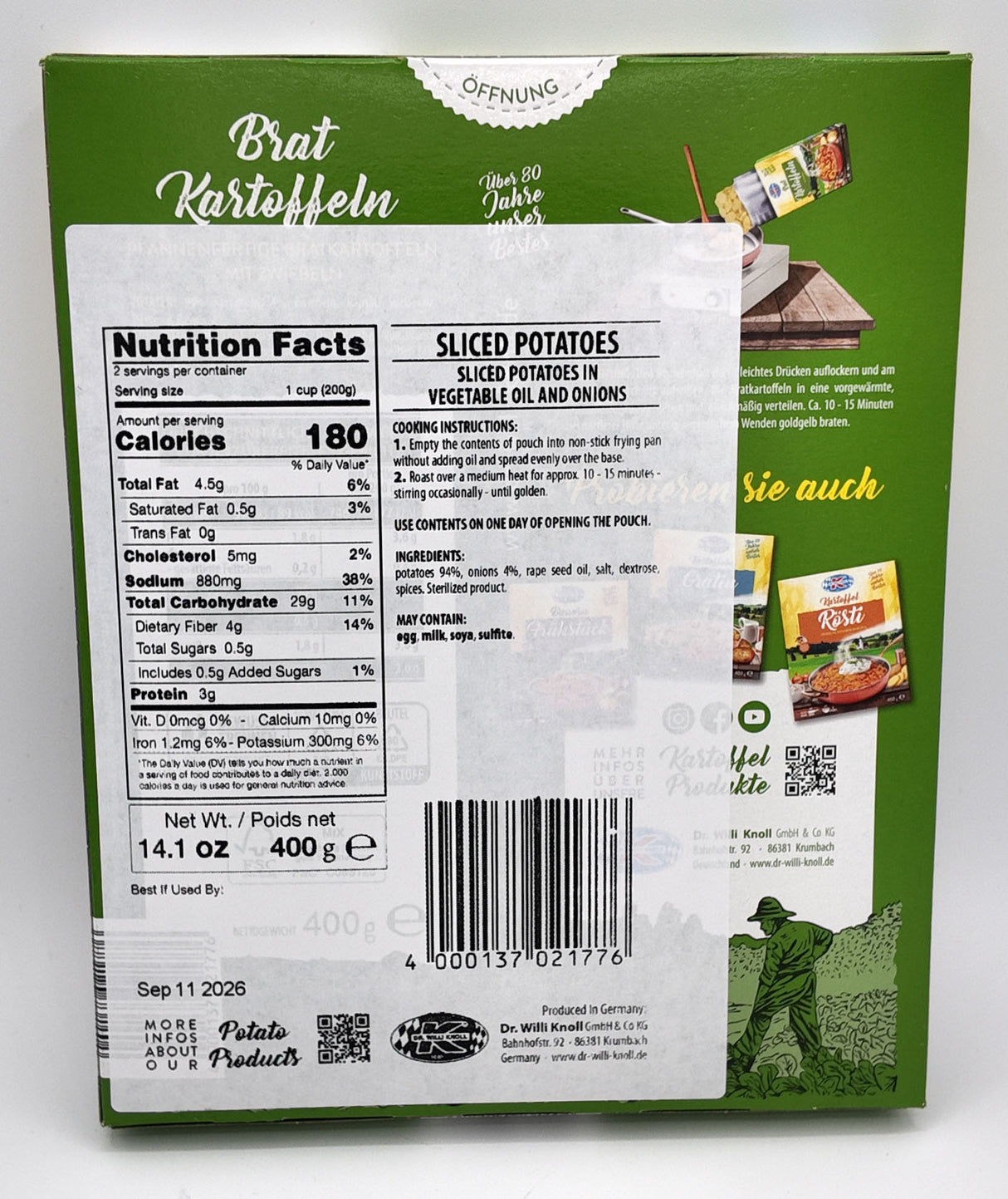 Dr. Willi Knoll Brat Kartoffeln with Onion