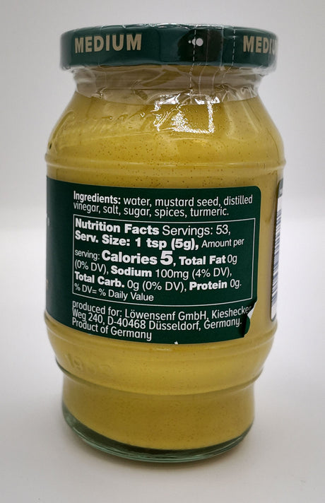 Lowensenf Medium Mustard in Jar (Green Label)