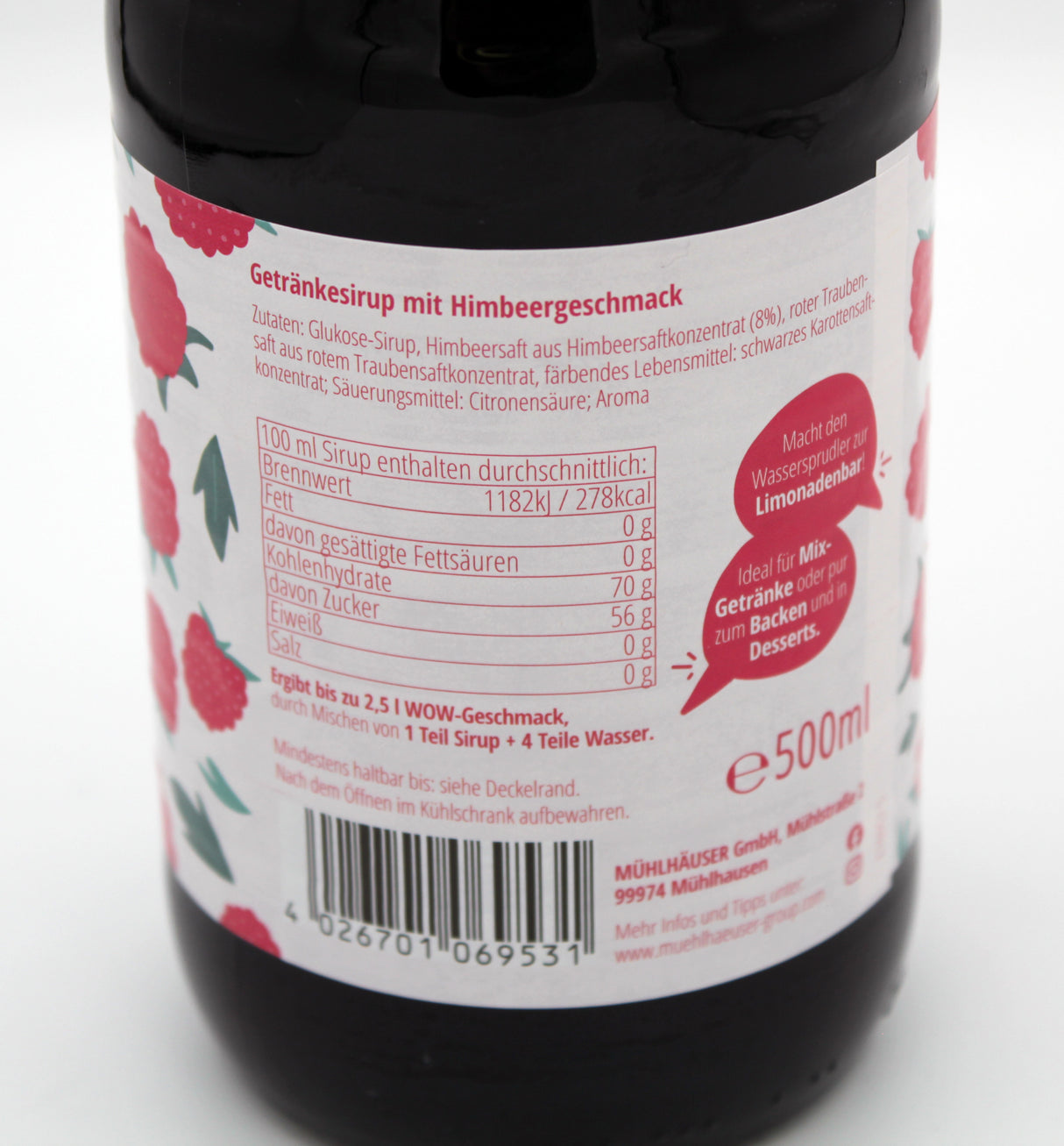 Muhlhauser Syrup Himbeere (Raspberry) 500ml /16.91oz