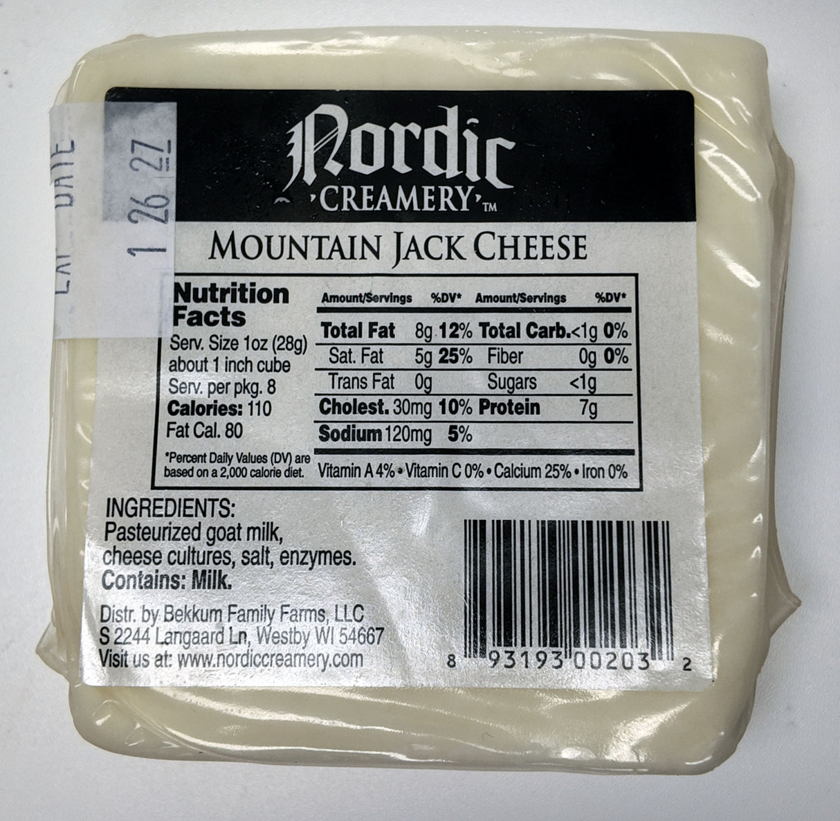 Nordic Creamery Goat Cheese - Mountain Jack - 8oz