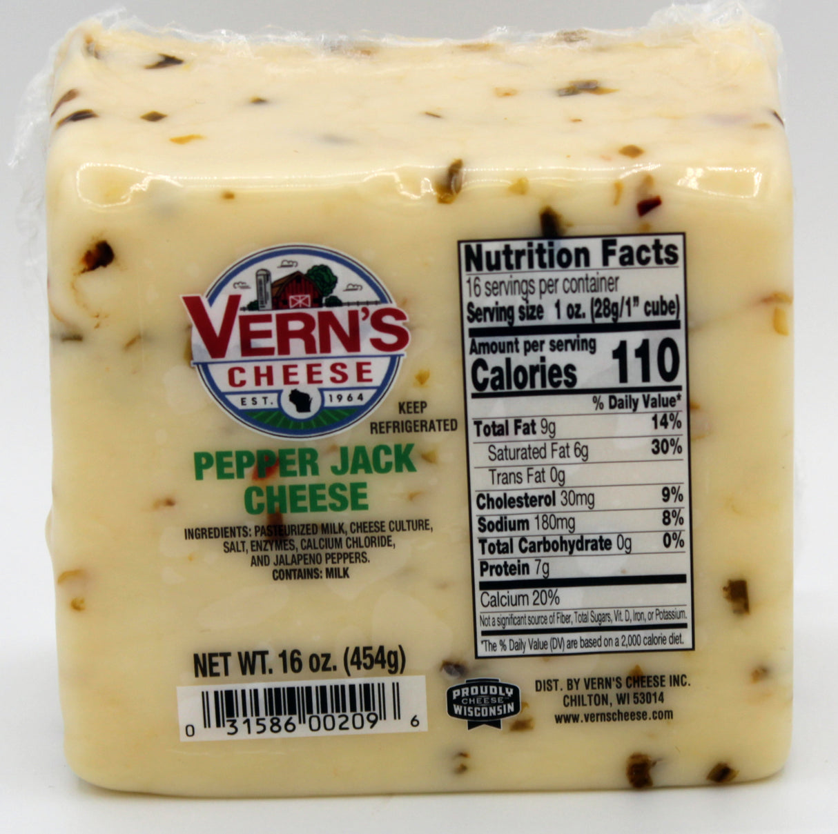 Wisconsin Pepper Jack Cheese 16 oz.