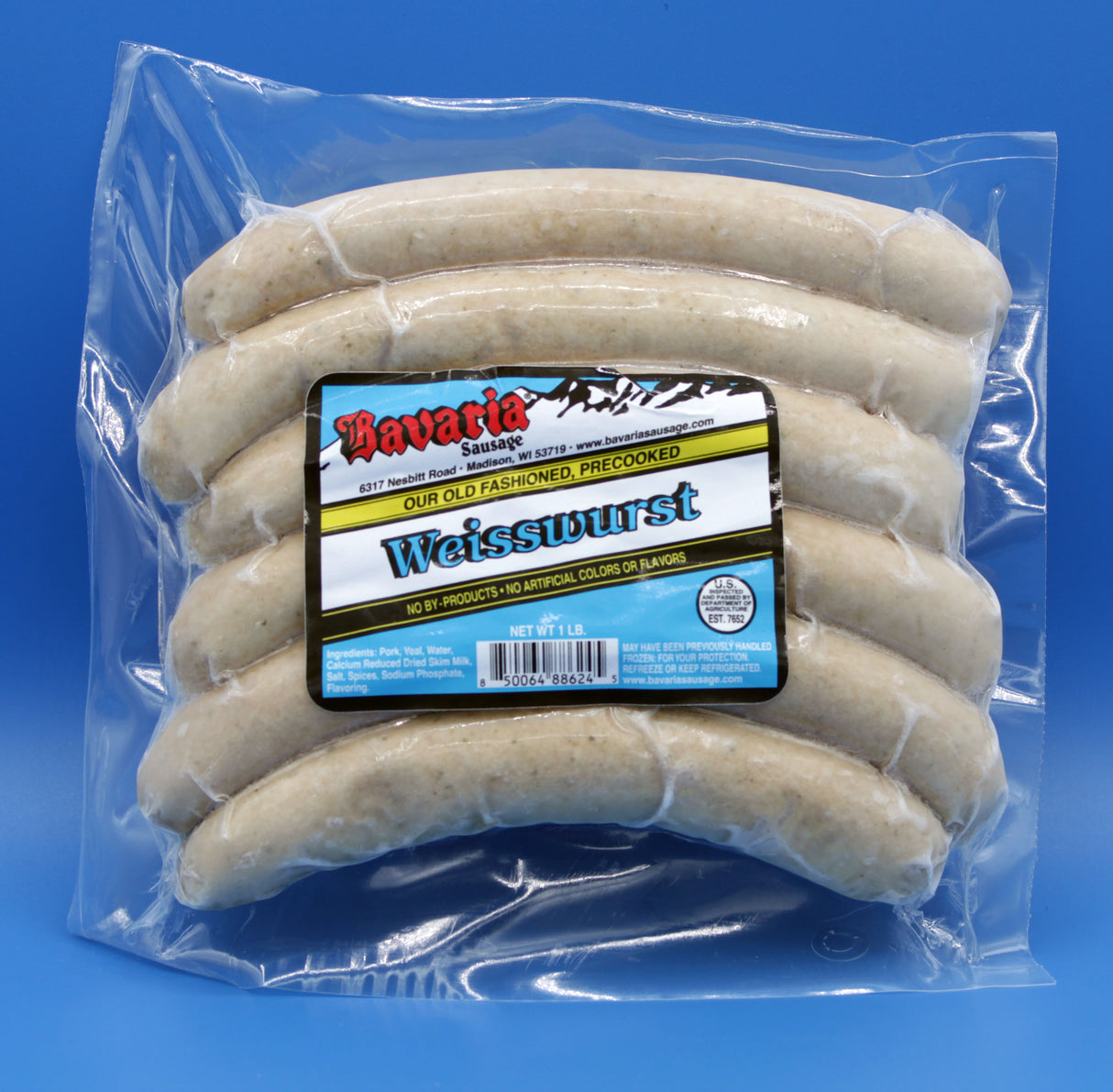 Weisswurst Long and Skinny Bockwurst 1lb packs